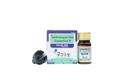 Azivib 200 azithromycin suspension – Vibcare paediatric PCD franchise antibiotic range