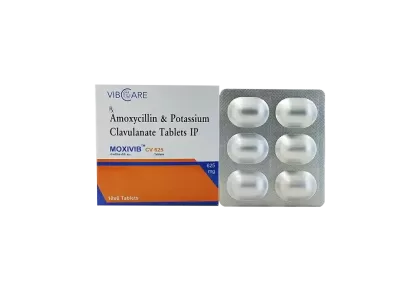 Moxivib CV 625 amoxycillin clavulanic acid tablets – Vibcare antibiotic PCD franchise penicillin range