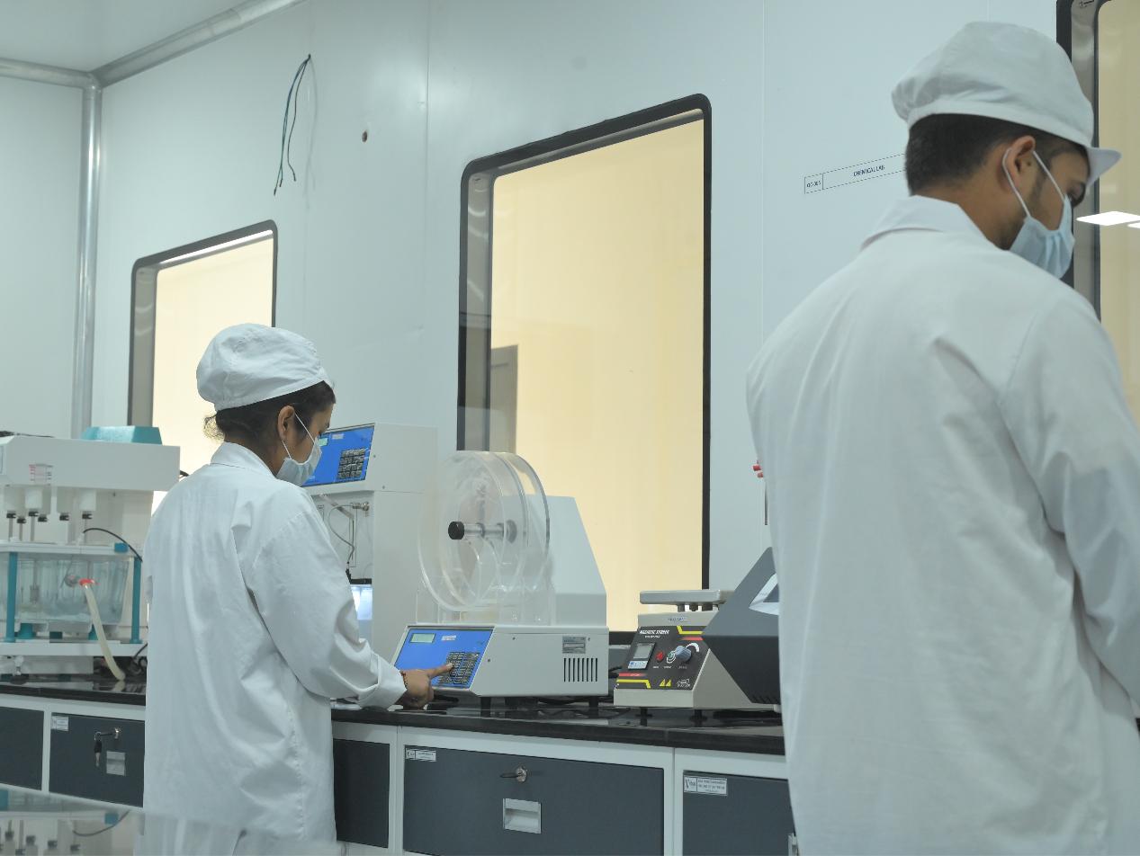 Quality control laboratory inside the Vibcare Healthcare plant at Dabkori, Panchkula