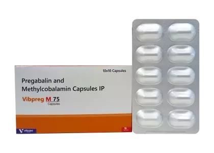 Vibpreg M 75 pregabalin methylcobalamin capsules – Vibcare neuro-psychiatry PCD franchise neuropathic pain range