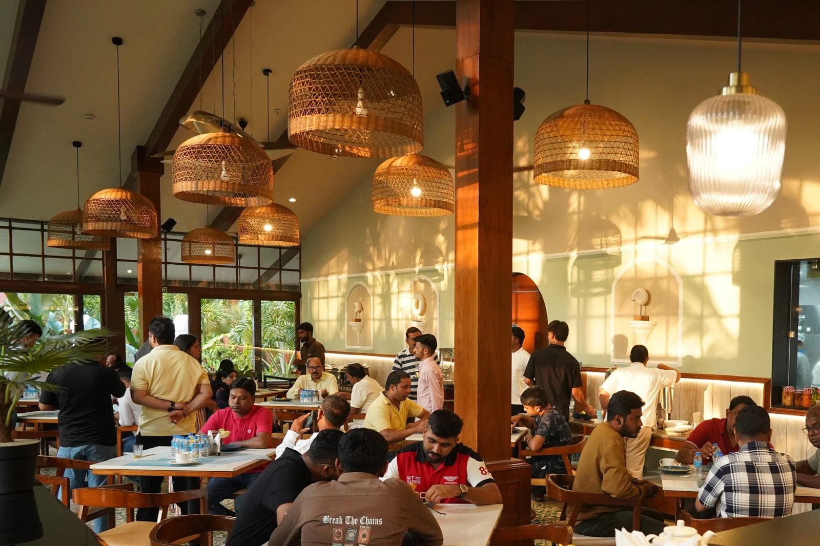 Partners at lunch in the resort restaurant