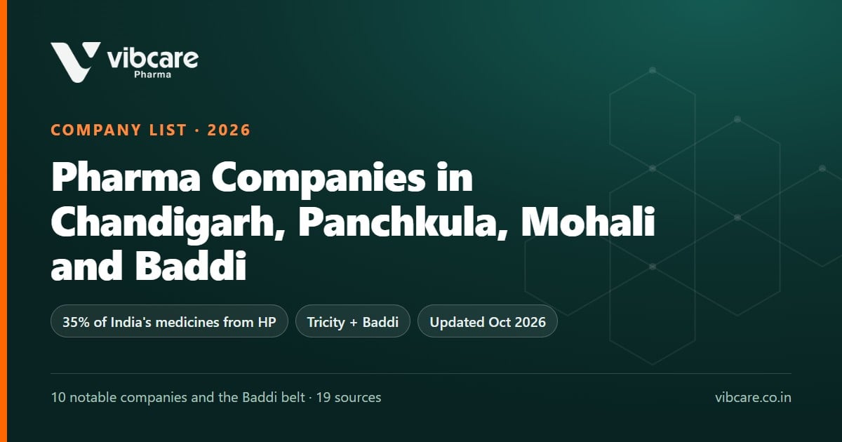 Pharma Companies in Chandigarh, Panchkula and Mohali (2026), and the Baddi Belt Next Door - Vibcare Pharma